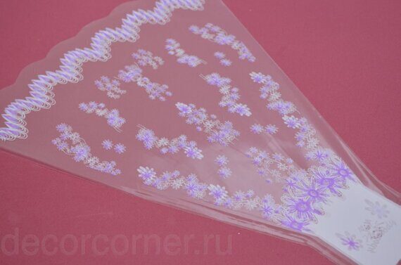 Пакет цветочный "Рюмка малая" 30см*40см*8см сиреневая (50шт) (5909)