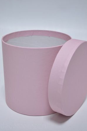 Коробка шляпная D13см*Н13см нежно-розовая (0378)